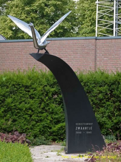 Monument voor de verzetsgroep 't Zwaantje te Delfzijl. Foto: Ingezonden sept. 2017.